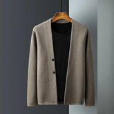 Ribbed Wool Button Cardigan